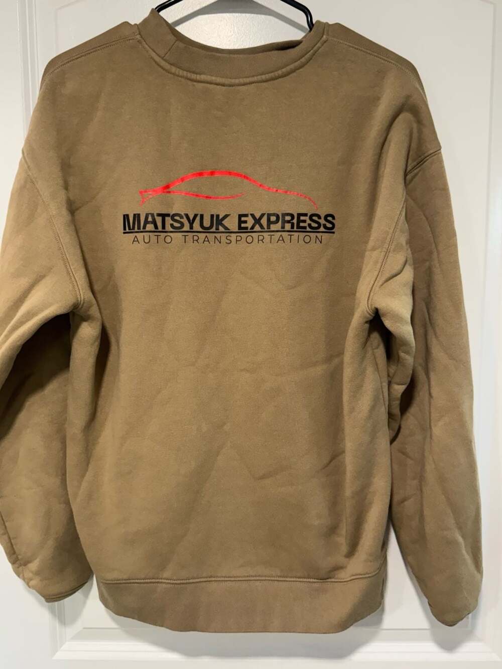 Garagecore Automotive Workwear Crewneck Sweatshirt Tan Small